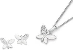Sterling-Silver-Cubic-Zirconia-Butterfly-Set on sale