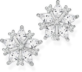 Sterling-Silver-Marquise-Cubic-Zirconia-Fancy-Snowflake-Earrings on sale