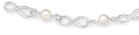Italian-Made-Sterling-Silver-5-Synthetic-Pearl-Infinity-Link-Bracelet-Add-an-Edge-to-Your-Outfit on sale