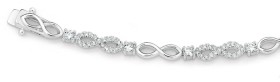 Sterling-Silver-Cubic-Zirconia-Infinity-Link-Bracelet on sale