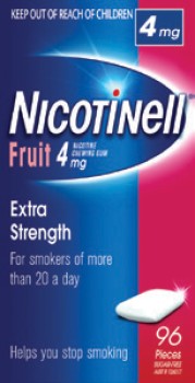 Nicotinell-Gum-4mg-Fruit-96-Pack on sale