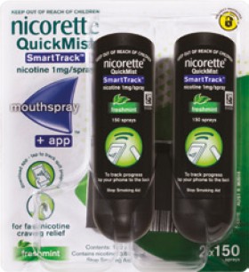 Nicorette-Quickmist-Smart-Track-Freshmint-Duo-2x150-Sprays on sale
