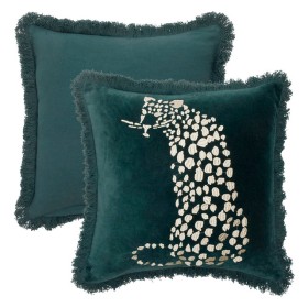 Tanzi-Leopard-Embroidered-Velvet-Square-Cushion-by-MUSE on sale