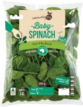 Community-Co-Baby-Spinach-Big-Bag-280g on sale