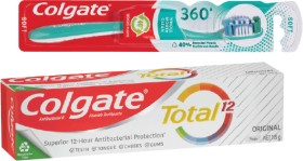 Colgate-Total-Toothpaste-115g-360-or-Max-White-Toothbrush-1-Pack-or-Waxed-Dental-Floss-50m-Selected-Varieties on sale