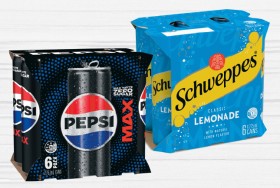 Pepsi-Schweppes-Solo-6x275mL-or-Schweppes-Mixers-6x200mL-Selected-Varieties on sale