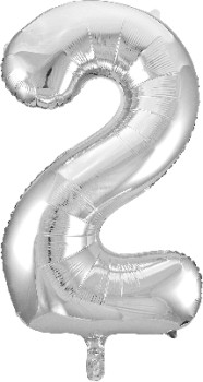 Decrotex-Silver-Luxe-Number-2-Foil-Balloon-86cm on sale