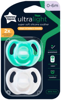 Tommee-Tippee-Ultralight-Silicone-Soother-0-6-Months on sale