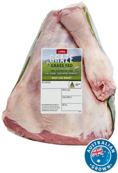 Coles-GRAZE-Lamb-Leg-Half-Roast on sale