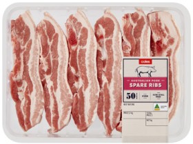 Coles-Australian-Pork-Spare-Ribs-Large-Tray on sale