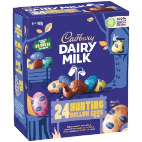 Cadbury-Dairy-Milk-Hunting-Hollow-Eggs-408g-Pk-24 on sale