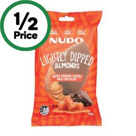 Nudo-Lightly-Dipped-Almonds-40g-From-the-Health-Food-Aisle on sale