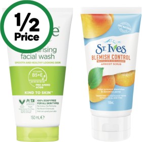 Simple-Kind-To-Skin-Facial-Wash-150ml-or-St-Ives-Facial-Scrub-150ml on sale