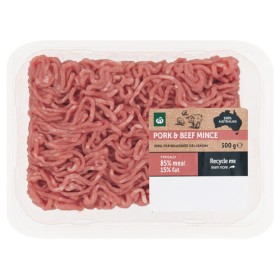 Woolworths-Pork-Beef-Mince-500g on sale