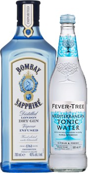 Bombay-Sapphire-London-Dry-Gin-700mL-and-Fever-Tree-Mediterranean-Tonic-Water-500mL-Bundle on sale