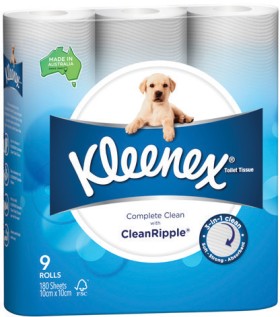 Kleenex-Complete-Clean-Toilet-Tissue-9-Pack on sale