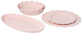 In-The-Roundhouse-Pink-Scallop-17-Piece-Dinner-Set on sale