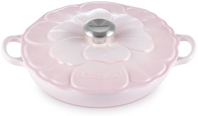 Le-Creuset-Petal-Relief-Shallow-Casserole-26cm-in-Shell-Pink on sale