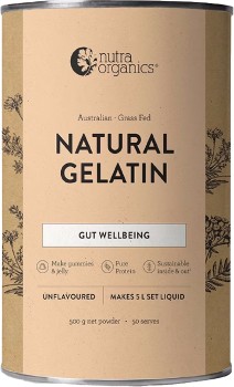 Nutra-Organics-Natural-Gelatin-Powder-Unflavoured-500g on sale