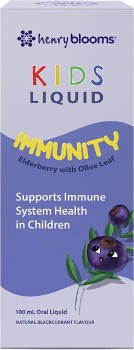 Henry-Blooms-Kids-Liquid-Immunity-Elderberry-with-Olive-leaf-100ml on sale