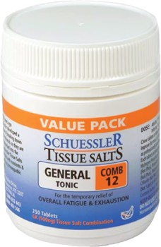 Schuessler-Tissue-Salts-Comb-12-General-Tonic-250-Tablets on sale