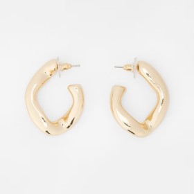 Thick-Wave-Hoop-Earrings-Gold-Tone on sale