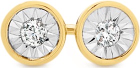 9ct-Gold-Diamond-Bezel-Stud-Earrings on sale