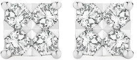 9ct-White-Gold-Diamond-Square-Shape-Stud-Earrings on sale