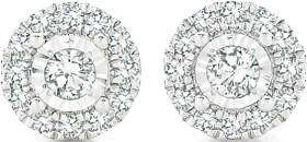 9ct-White-Gold-Diamond-Round-Frame-Stud-Earrings on sale