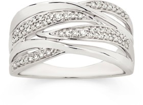9ct-White-Gold-Diamond-Multi-Crossover-Ring on sale