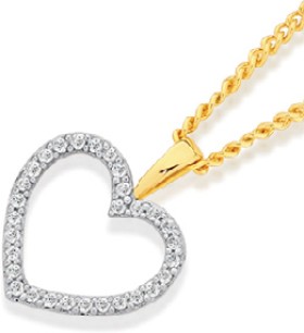 Exquisites-9ct-Gold-Diamond-Small-Open-Heart-Pendant on sale