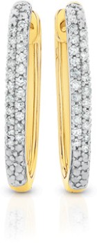 9ct-Gold-Diamond-Long-Oval-Huggie-Earrings on sale