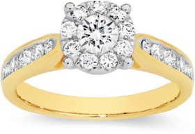 18ct-Gold-Diamond-Round-Cluster-Ring on sale