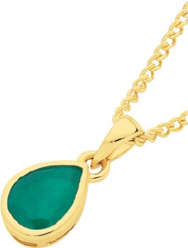 9ct-Gold-Natural-Emerald-Pendant on sale