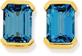 9ct-Gold-London-Blue-Topaz-Stud-Earrings on sale