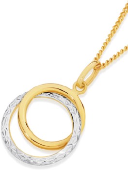 9ct-Gold-Two-Tone-Double-Circle-Pendant on sale