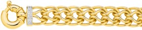 9ct-Gold-20cm-Solid-Diamond-Set-Bolt-Ring-Bracelet on sale