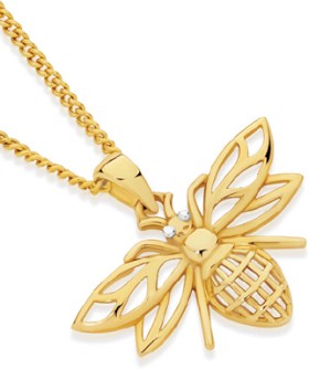 9ct-Gold-Filigree-Bumble-Bee-Pendant on sale