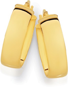 9ct-Gold-6x15mm-Half-Round-Hoop-Earrings on sale