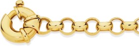 9ct-Gold-19cm-Solid-Round-Belcher-Bolt-Ring-Bracelet on sale