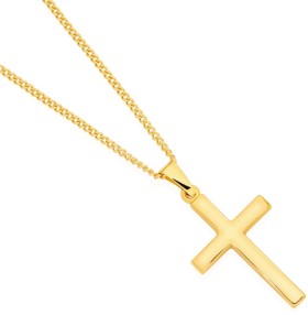 9ct-Gold-Polished-Cross-Pendant on sale
