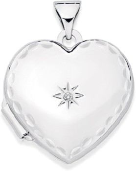 Sterling-Silver-Diamond-Heart-Locket on sale