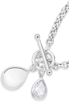 Sterling-Silver-Belcher-with-Teardrop-Cubic-Zirconia-Bracelet on sale