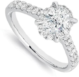18ct-White-Gold-Oval-Solitaire-Framed-Ring on sale