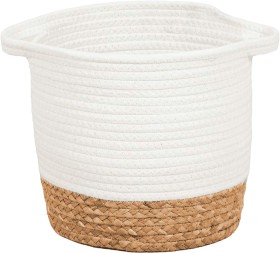 Openook-Small-Rope-Water-Hyacinth-Basket-with-Handles-W-25cm-x-D-25cm-x-H-23cm on sale