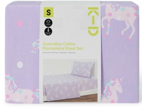 NEW-K-D-Flannelette-Sheet-Set-Unicorn-Single on sale