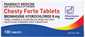 Pharmacy-Health-Chesty-Forte-100-Tablets on sale