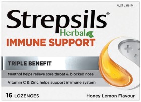 Strepsils-Herbal-Immune-Support-Honey-Lemon-Flavour-16-Lozenges on sale