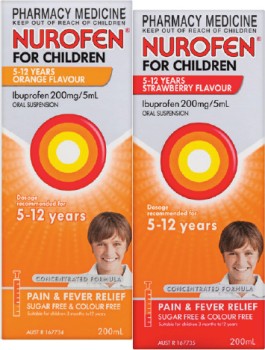 Nurofen-For-Children-5-12-Years-Orange-or-Strawberry-Flavour-200mL on sale