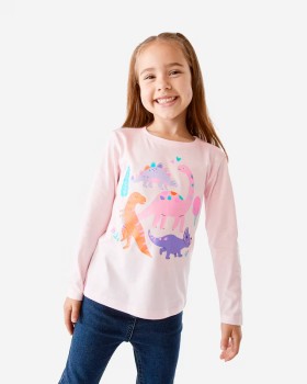 Long-Sleeve-Placement-Print-T-Shirt on sale